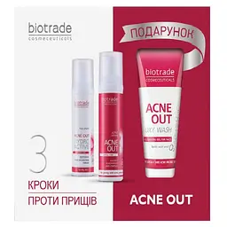 Подарунковий набір Biotrade Acne Out 3в1 Гель 50 мл + Лосьйон 60 мл + Крем 60 мл (3800221841904)