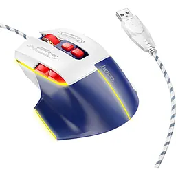 Миша Hoco GM31 Overlord Luminous White/Blue [136139]