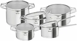 Набір посуду Nordica, 10пр., нержавіюча сталь, скло Tefal kuh0014751