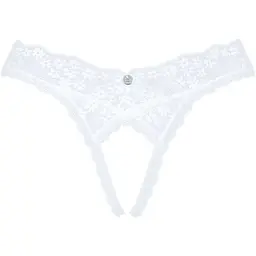 Мереживні танга Obsessive Heavenlly crotchless Thong XS/S, з доступом - мініатюра 5