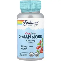D-маноза + журавлина Solaray CranActin D-Mannose 1000 мг 60 веганських капсул
