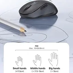 Миша комп'ютерна Baseus F02 Ergonomic Wireless Mouse black - мініатюра 4