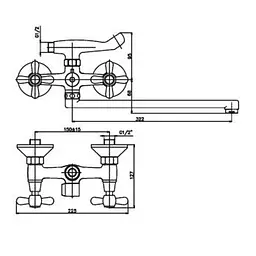 Змішувач для ванни Haiba DOMINOX 140 HB0064 - мініатюра 2