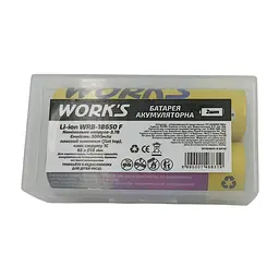 Акумуляторна батарея Work's Li-ion WRB-18650F, тип під паяння 2 шт. (146831) - мініатюра 2