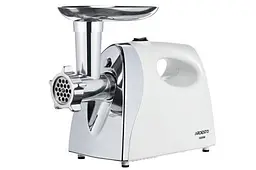 М'ясорубка Ardesto MGL-2050R білий, 1800 W, 3 диски, насадка для томатів, для домашніх ковбас, продуктивність 2 кг/хв, реверс.