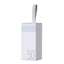 Павербанк Remax RPP-321 / 50000мАг / 22,5 Вт / USB-C + USB-A + microUSB / PD + QC / з ліхтариком / Білий
