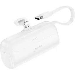 Зовнішній акумулятор Borofone BJ41 5000mAh 18.5W з кабелем Type-C та конектором Lightning білий 6941991107689 - мініатюра 3