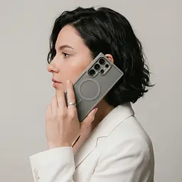 Чехол Samsung Galaxy S24 Ultra 5G (SM-S928), Unit MagSafe, серый, прозрачный, магсейф, противоударный, магнитный, панель-накладка с поддержкой MagSafe, с поддержкой беспроводной зарядки, TPU+PC, защита всего корпуса, ударопрочный - мініатюра 5