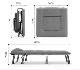 Розкладне ліжко з вбудованим матрацом Leobro Grey (LB-FB-S1-GRY) - мініатюра 2