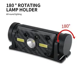 Налобний ліхтар Boruit B34 сенсор 21700/18650 ІК руху USB XM-L2+2*COB 4000лм - мініатюра 10