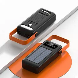 Універсальна зарядна батарея ACL PW-19 50000mAh + сонячна панель + ліхтарик (Чорний) - мініатюра 5