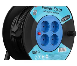 Мережевий подовжувач на котушці 2E CR4315-IP20 REEL 20 м, 4xТип F, 16 А - мініатюра 3