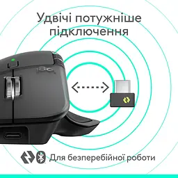 Миша бездротова 2-стандартна Logitech MX Master 4 for Business Wireless / Bluetooth сіра (графітова) (910-007617) - мініатюра 10