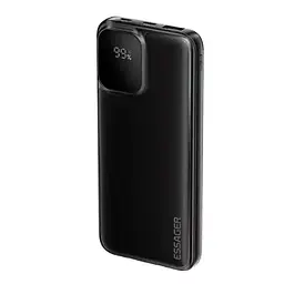 Повербанк Essager ES-D023 20000 mAh 22.5W з вбудованими кабелями USB-C та Lightning, чорний