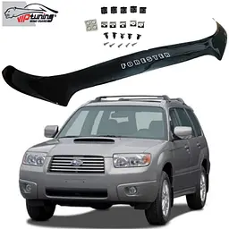 Дефлектор капоту мухобійка для Subaru Forester 2002-2006 Євро Кріплення (Vip Tuning)