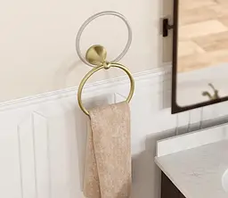 Рушникотримувач кільце Rea 332867 brushed gold REA-06918, Золотий - мініатюра 4