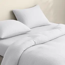 Комплект постільної білизни Cosas двоспальний без простирадла муслін WHITE 180 x 220 см (Set_Muslin_01White_180_2) - мініатюра 2