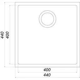 Гранітна мийка Globus Lux Ammer пiдстiльна, чорний 440x440 мм А0002, Чорний - мініатюра 5