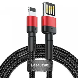 Дата кабель Baseus Cafule USB to Lightning Special Edition 2.4A (1m) (CALKLF-G) Чорний/Червоний - мініатюра 2