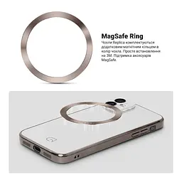 Чехол-накладка для Apple iPhone 11, Replica MagSafe, белый, противоударный защитный чехол с магнитным кольцом MagSafe, защита всего корпуса, TPU+PC, зеркальный, выступающий бортик вокруг экрана, ArmorStandart (ARM76173) - мініатюра 4