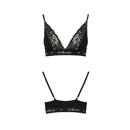 Еластичний топ з мереживом Passion PS001 TOP L, black - мініатюра 5