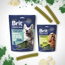 Ласощі для собак великих порід Brit Premium Dental Snacks L з коллагеном і спіруліною 250 г - мініатюра 4