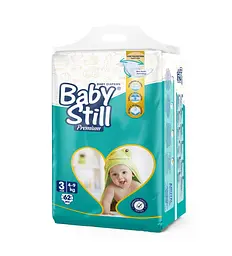 Підгузки дитячі Baby Still midi 3 (4-9 кг) Jumbo 62 шт. з натуральної бавовни