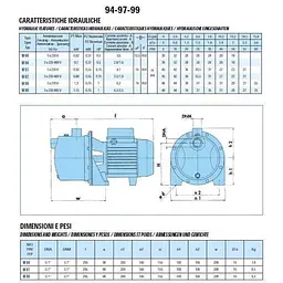 Насос відцентровий Saer M-97-N PL нерж. 0,55 кВт (3,3 м3/год, 45 м) - мініатюра 2