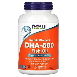 NOW Риб'ячий жир подвійної концентрації DHA-500 - 180 софтгель Now Foods