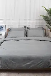 Комплект постільної білизни Moon&Star Satin Stripe Stripe Gray Дитячий 110x140 см наволочки 2x50x70 см - мініатюра 2