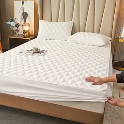 Наматрацник непромокальний з бортами / Водонепроникний стьобаний наматрацник 160х200 см Білий