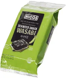 Чіпси з морських водоростей Nicos Seaweed Snack Wasabi 4г - мініатюра 2