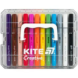 Маркери акрилові Kite Creative з рідкими чорнилами 12 шт. (K-1161) - мініатюра 2