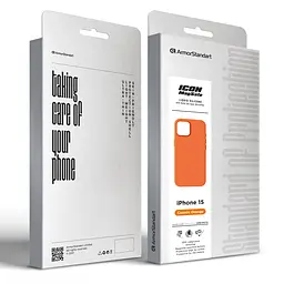 Силиконовый чехол с MagSafe для Apple iPhone 15, ICON2 MagCase, оранжевый, противоударный, панель с мягкой подкладкой, защита всего корпуса, поддержка беспроводной зарядки, совместим с защитными стеклами и пленками, ArmorStandart (ARM89275) - мініатюра 10