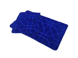 Комплект килимків для ванної кімнати DARIANA 60*100+60*50см синій поліпропіленовий Standard з вирізом геометрія