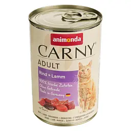 Вологий корм для котів Animonda Carny Adult Beef + Lamb, з яловичиною та ягням, 400 г - мініатюра 2