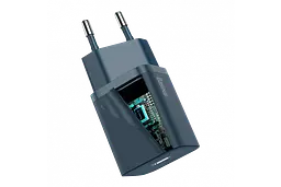 Мережевий зарядний пристрій Baseus Super Si 1Type-C + Cable Type-C to Lightning 20W TZCCSUP-B03 Blue - мініатюра 3