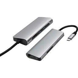 USB-хаб Prologix 7-in-1 Type-C to HDMI+2xUSB3.0+PD+Lan+TF+SD [PR-WUC-105B] [77281] - мініатюра 2
