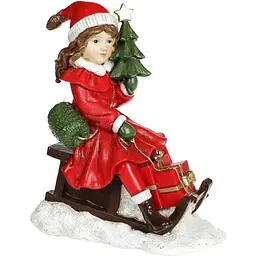 Декоративна статуетка "Дівчинка з ялинкою на санчатах" Bona 19х11х22 см dec0008484