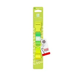 Нашийник для тварин WAUDOG Nylon Recycled з QR паспортом, градієнт, M салатовий (47015) - мініатюра 3