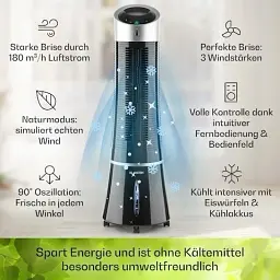 Вентилятор-зволожувач Klarstein Skyscraper Ice Smart 4 в 1 WiFi (10040205) - мініатюра 4