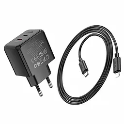 МЗП Hoco CS16A Wish PD20W (1USB-C/1L) + кабель Type-C to Lightning Black - мініатюра 5