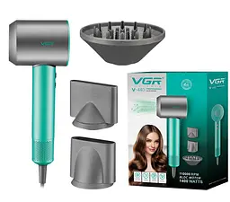 Фен VGR V-440 3 рівні обдування 3 рівні температури 11000 RPM (3 насадки)