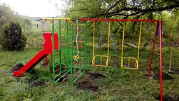 Спортивно-ігровий комплекс з гіркою і гойдалками вуличний - мініатюра 7