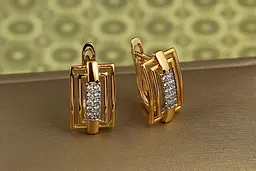 Сережки Xuping Jewelry ехо з родієм 1,6 см золотисті