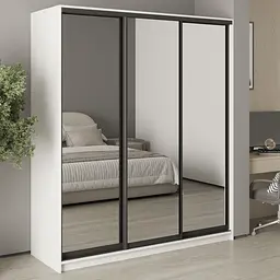 Шафа-купе тридверна MebelStar Стандарт BG 3 Дзеркала 180x45x210 см Аляска білий (MBS-8436)