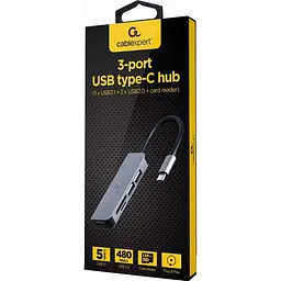 USB-Хаб Cablexpert UHB-CM-CRU3P1U2P2-01 з USB-C на USB + кардрідер (UHB-CM-CRU3P1U2P2-01) - мініатюра 2