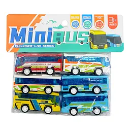 Дитячий набір інерційних автобусів HET-057. 6 штук в пакеті YG Toys