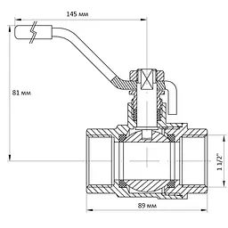 Кран кульовий Koer 1 1/2" ГГР (KR.214) KR0021 - мініатюра 5