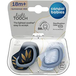 Пустушка Canpol babies Gold силіконова симетрична 18+ міс. 2 шт. синя з блакитним (22/666_blu)